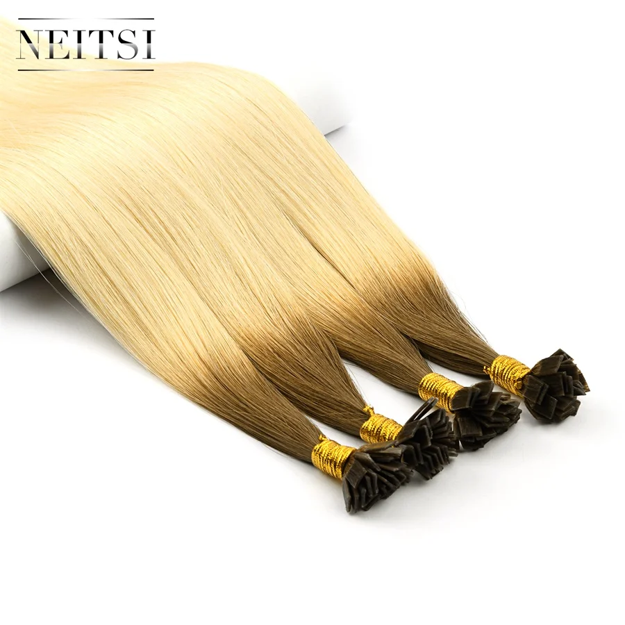 Neitsi двойной нарисованный Remy плоский наконечник человеческие волосы для