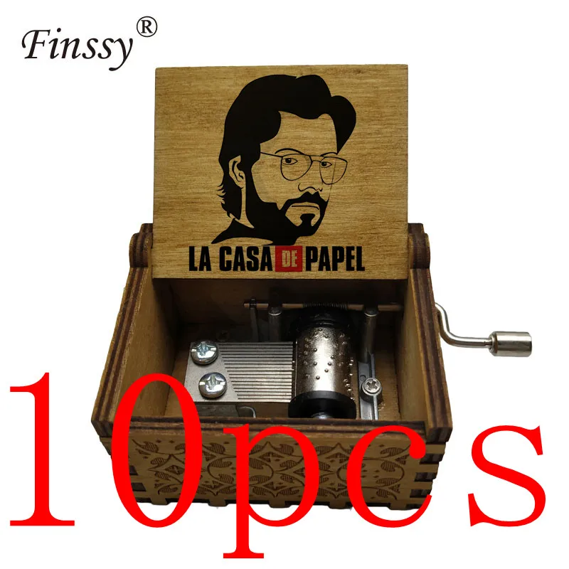 10 шт. испанское ТВ la casa de papel Money heist bella ciao деревянная музыкальная шкатулка Caja