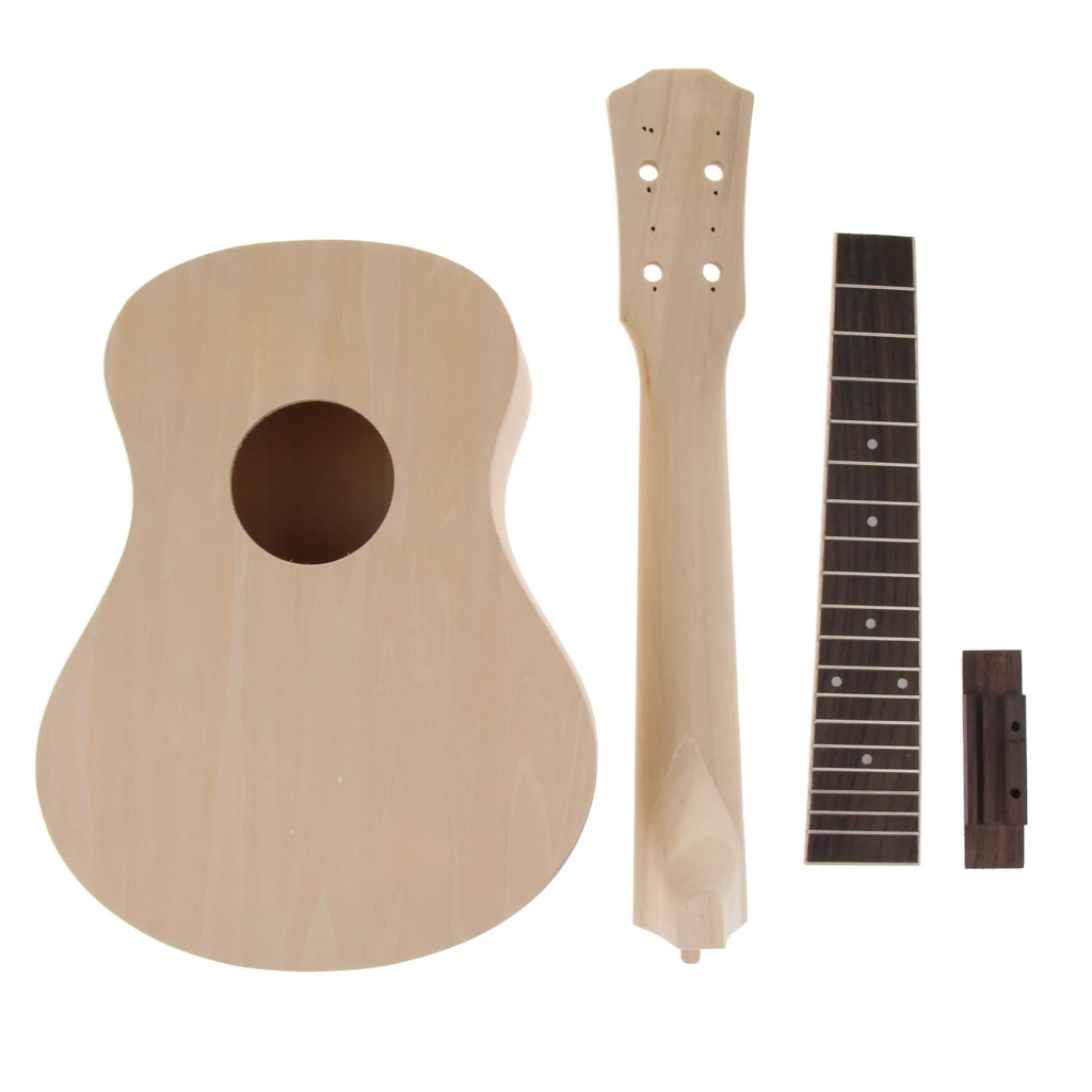 Ручной дерево Гавайская гитара 23 дюймов Гавайский укулеле 4-string набор «сделай сам» изысканный струнный инструмент с гриф из красного дерева ручной работы, выполненная из красного аксессуары