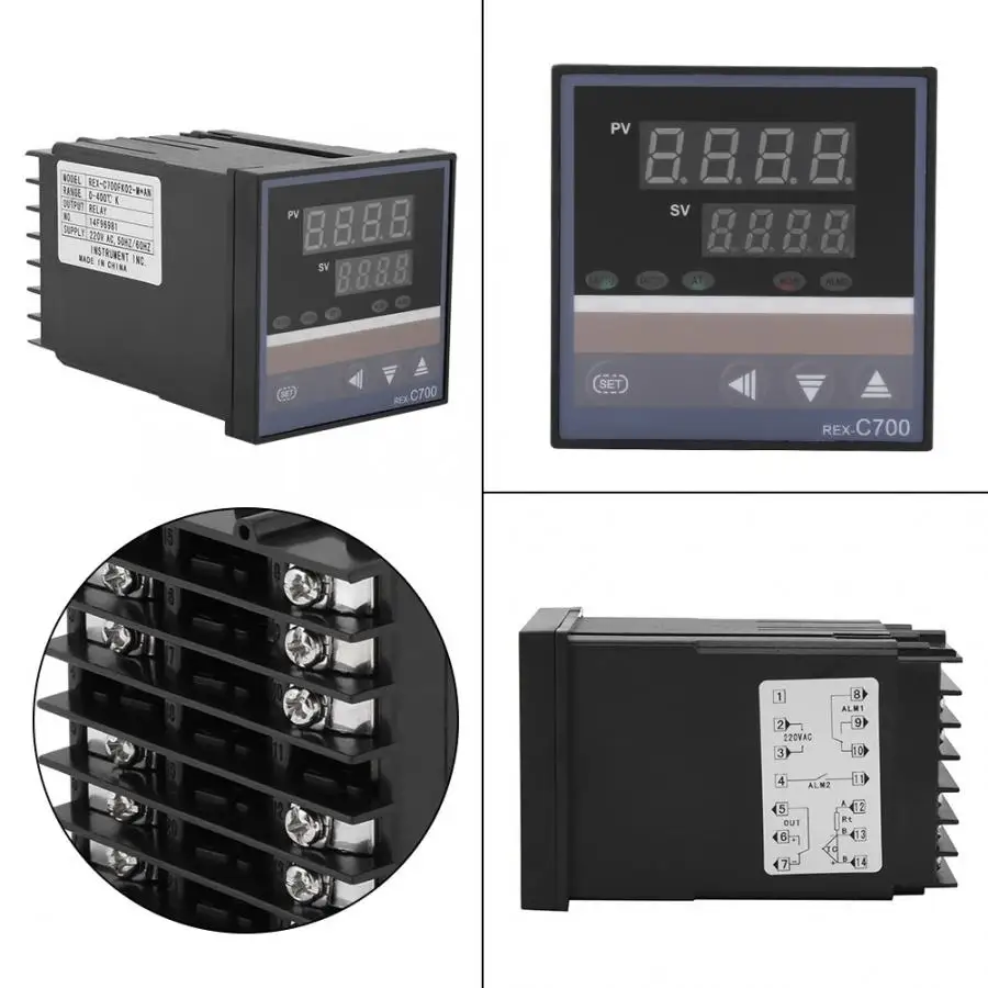 Termometro REX-C700 0-400 градусов цифровой PID регулятор температуры термопары 220 В DC4-20mA