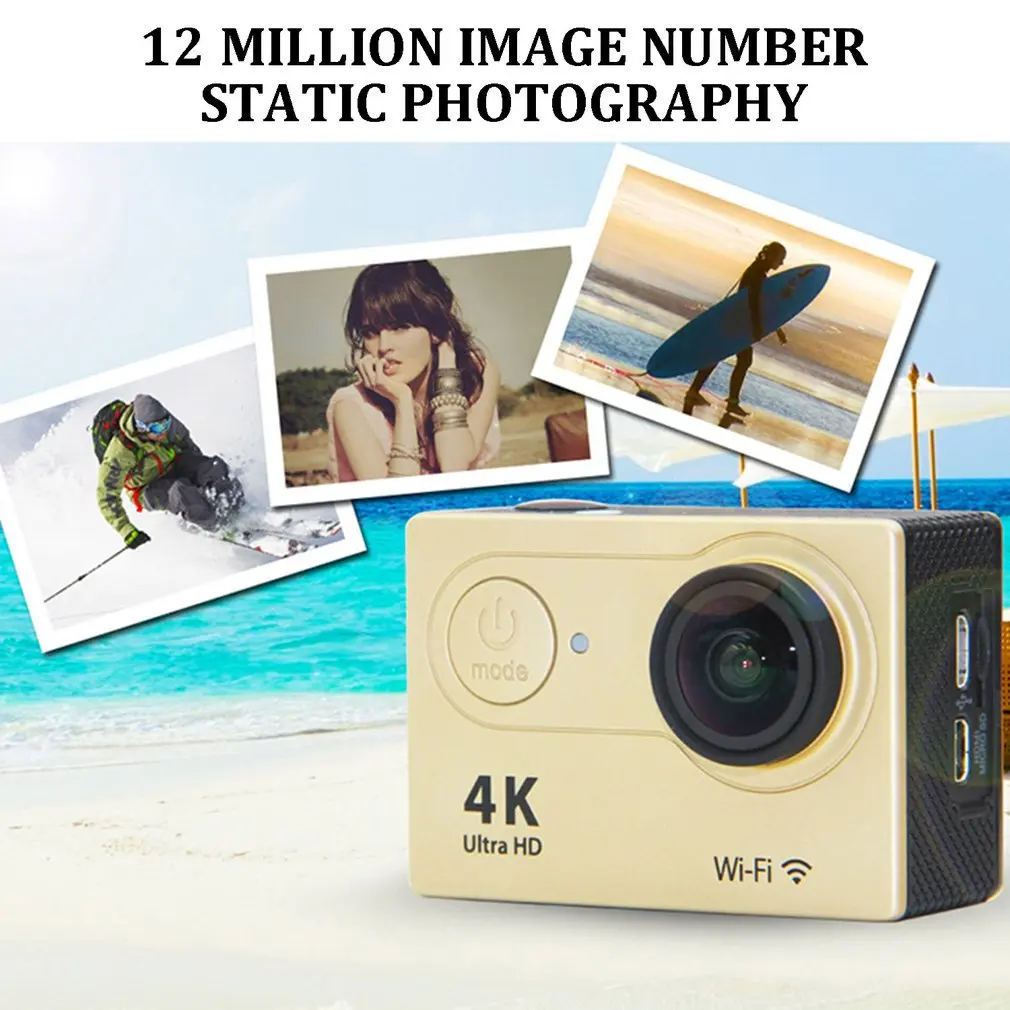 Ультра HD 4K Спортивная экшн-камера wifi 1080P 12MP+ 170 градусов угол водонепроницаемый DV видеокамера для спорта на открытом воздухе