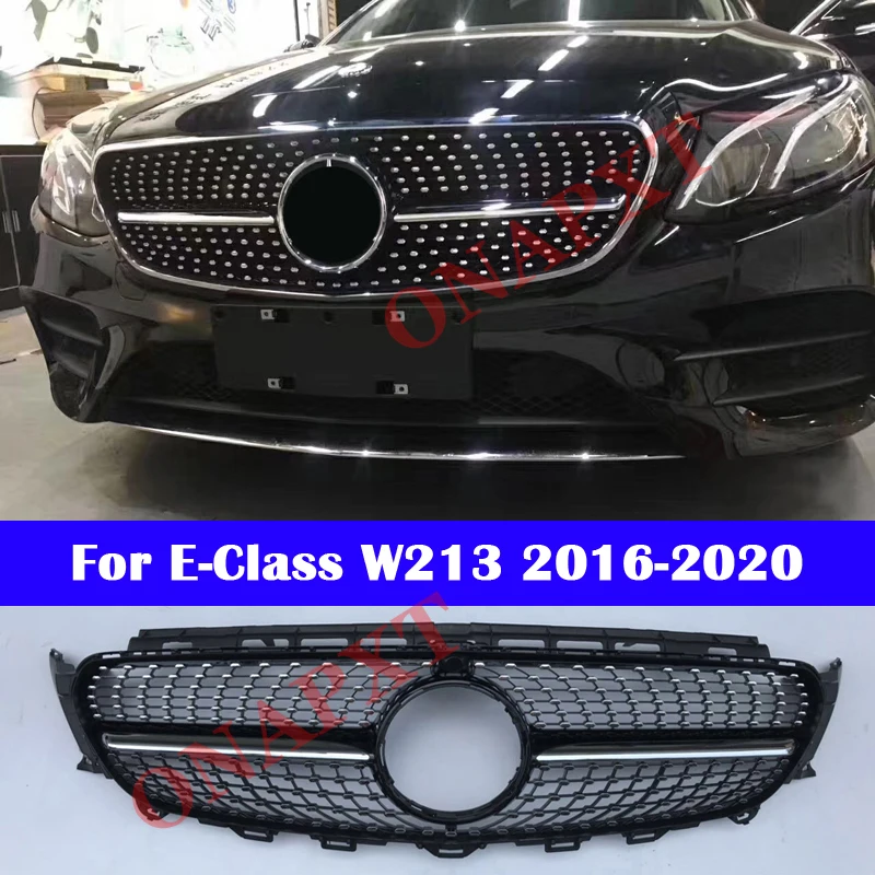Средний гриль для Mercedes-Benz E class W213 2016-2020 ABS E-Coupe W238 Diamond GT facelift E200 E300 E250 E320 E350 E400 |