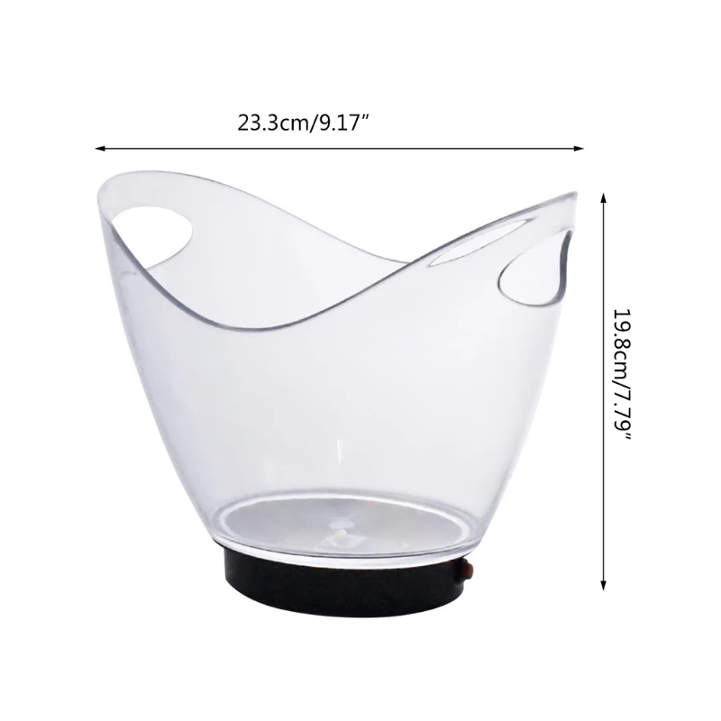 Transparent Colorful LED Light Gradient Ice Bucket Bar Wine Trough Water Entertainment Stand Holder Glass Wine Bottle