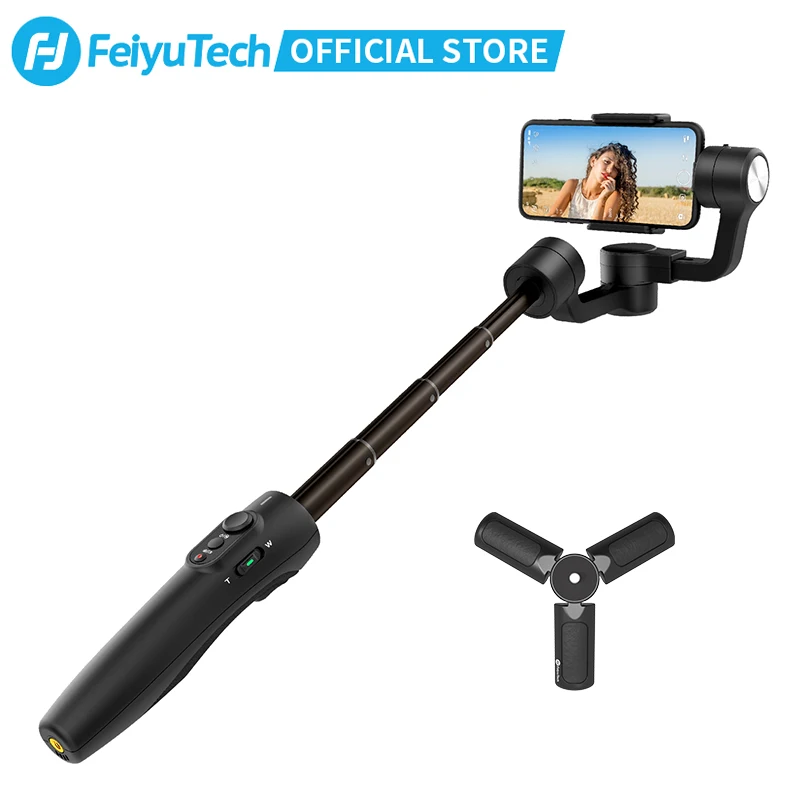 Vimble 2S FeiyuTech Vimble 2 смартфон карданный 3-осевой Карманный шарнирный стабилизатор с 183 мм телескопическая стойка Штатив для iPhone X 8 7 XIAOMI samsung - Цвет: Vimble 2S
