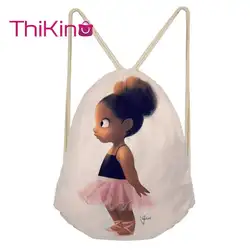 Thikin афро милый ребенок девочка повседневная мешок на завязках сумка для девочек рюкзак для путешествий малыша Softback леди пляжная сумка со