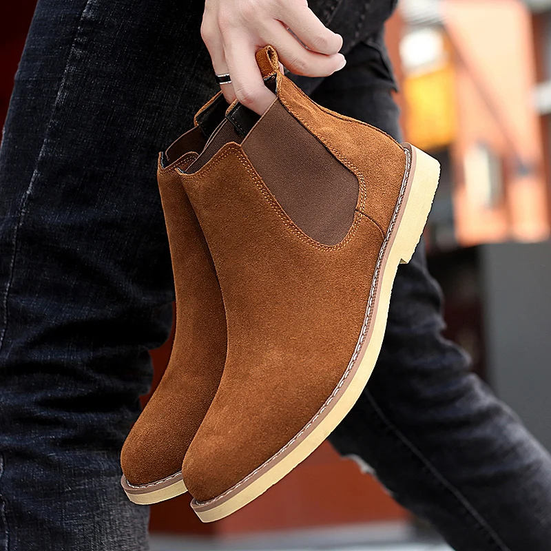 Fashion outdoor Chelsea Boots Men Suede 