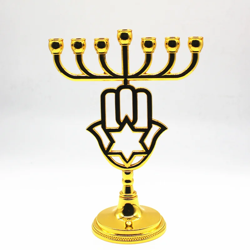 Menorah золотые подсвечники вотивный медный канделябр Звезда Давида