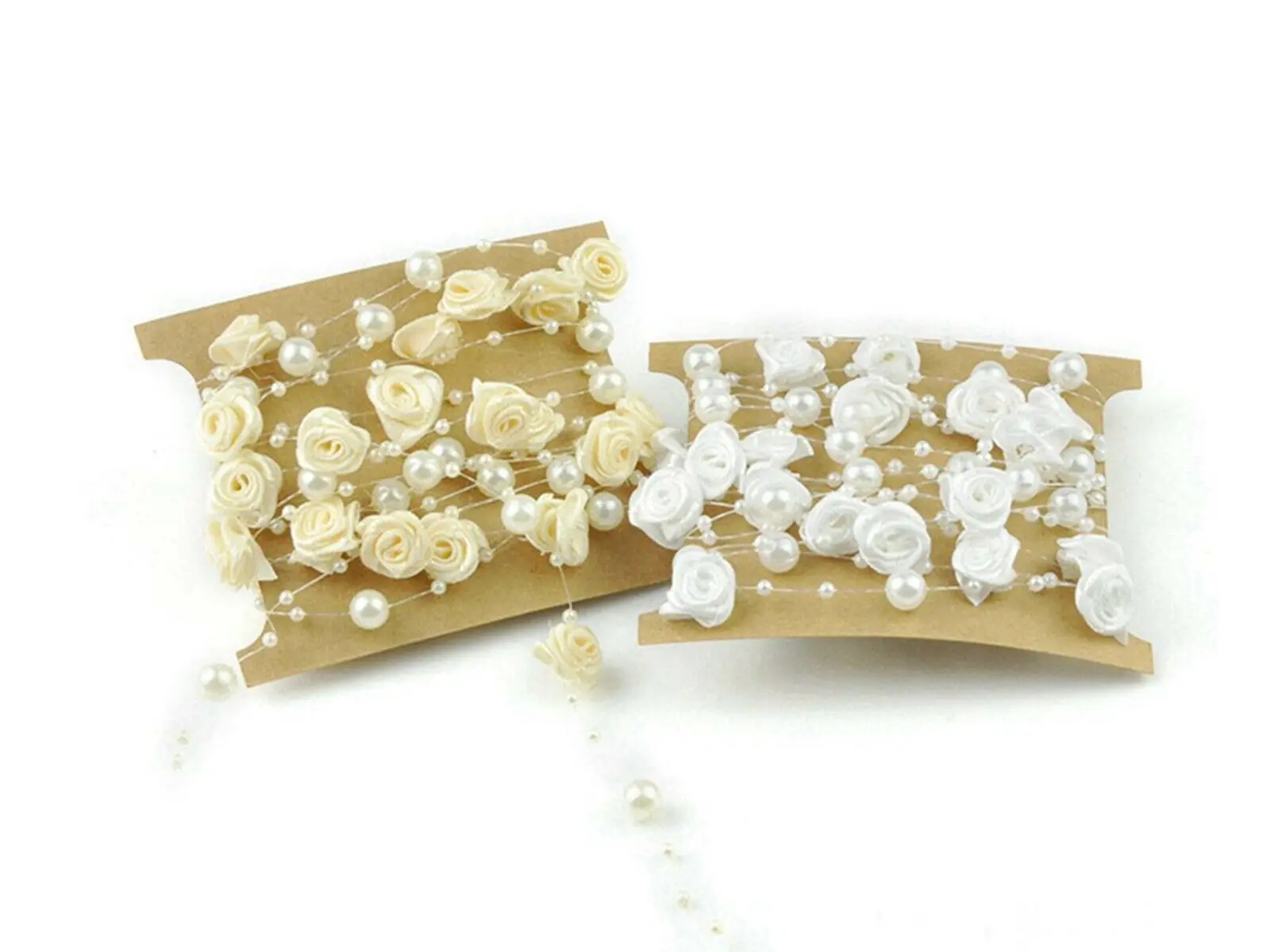 5 Meter Fishing Line Pearls Beaded Ribbon Flower Bouquet Garland Wedding Decor