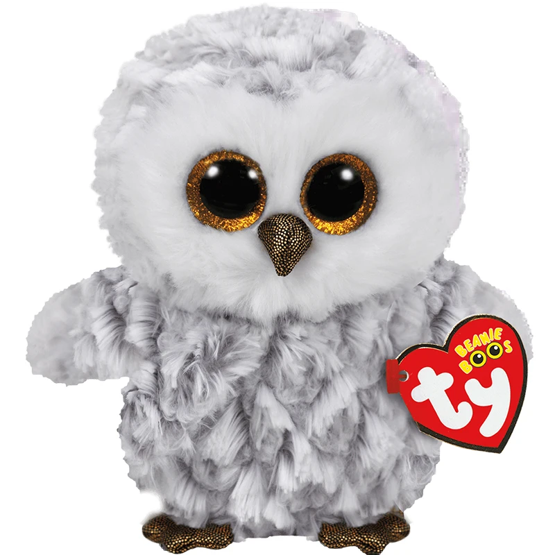 15 см Ty Beanie Owlette сверкающие блестящие глаза белая Серая Сова милая кукла-животное