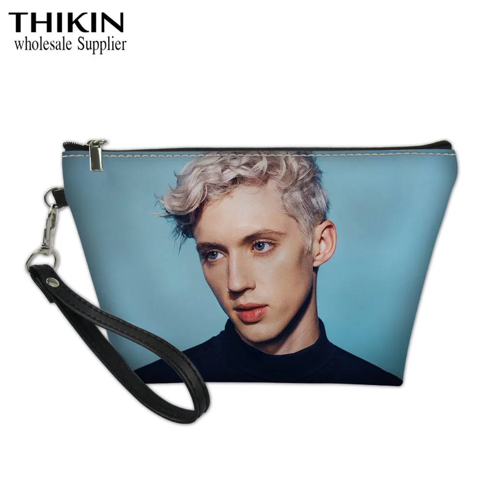 Женские косметички с рисунком THIKIN Troye Sivan, косметички для девушек, сумочка для макияжа, косметичка для туалетных принадлежностей