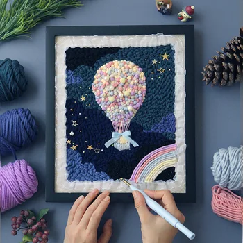 

25*30CM Modern DIY Knitting Embroidery Set Handcraft Needlework Kit Embroidery Hoop with Frame Arts and Crafts