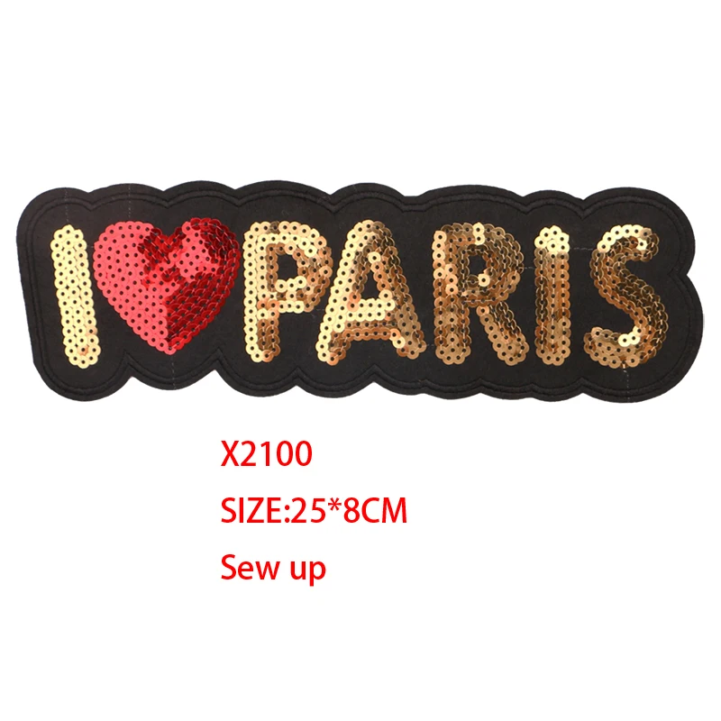 1 шт. я люблю Париж значок вышитый утюг на патч для одежды DIY полосатая одежда Лоскутные наклейки для детей пользовательские значки