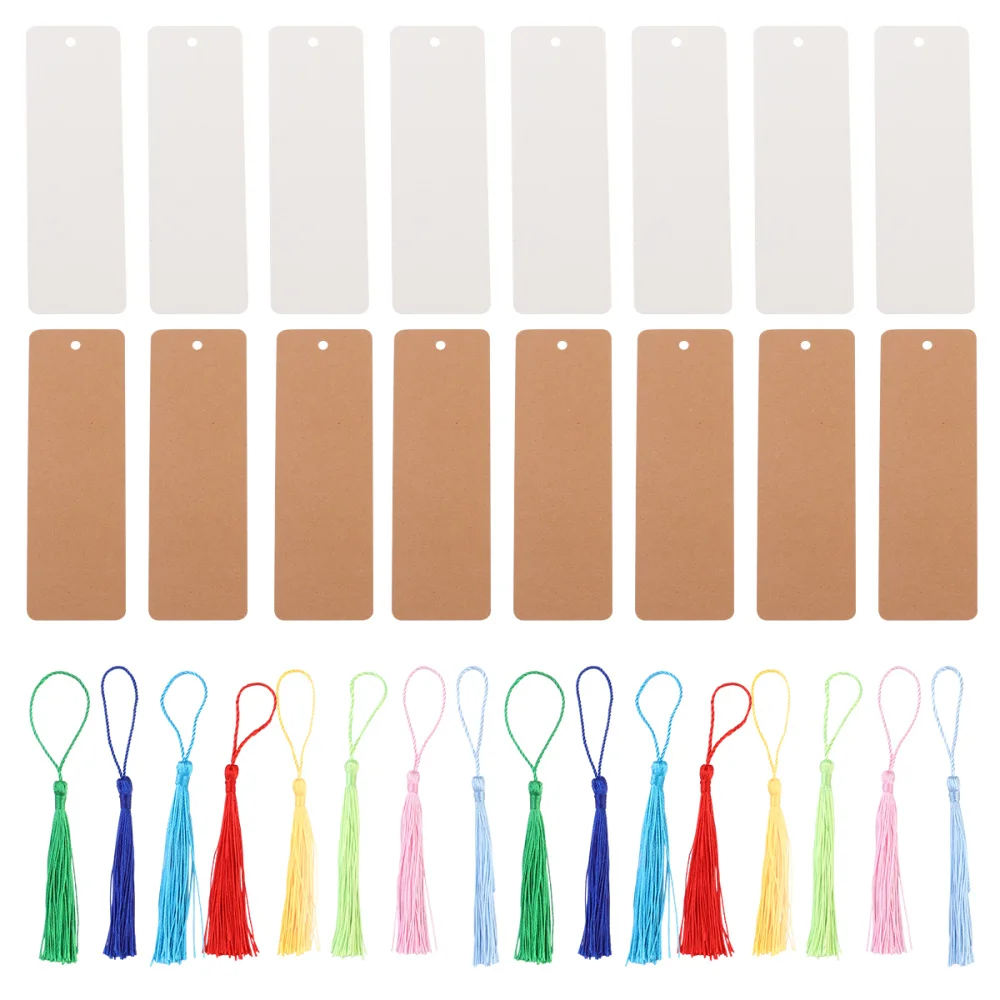 

Blank Cardstock DIY Art Craft with Tassels for Stationery Tags Crafts