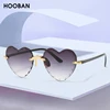 HOOBAN 2022 Fashion Heart Shape Women Sunglasses Brand Designer Lovely Rimless Sun Glasses For Female Vintage Pink Ladies Shades ► Photo 2/6