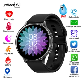 

C10 Smart Watch Women Men Fitness Tracker Bluetooth Call Heart Rate Monitor Blood Pressure Measurement Clock Smartwatch Round