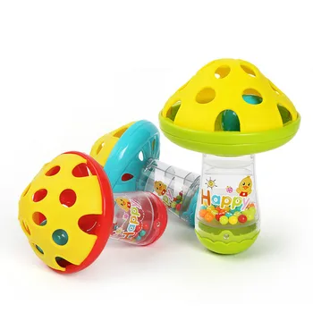 

Baby Sound Teether Toys Kids Mushroom Hand Jingle Shaking Bell Baby Silicone Teething Toys Music Handbell Random Color