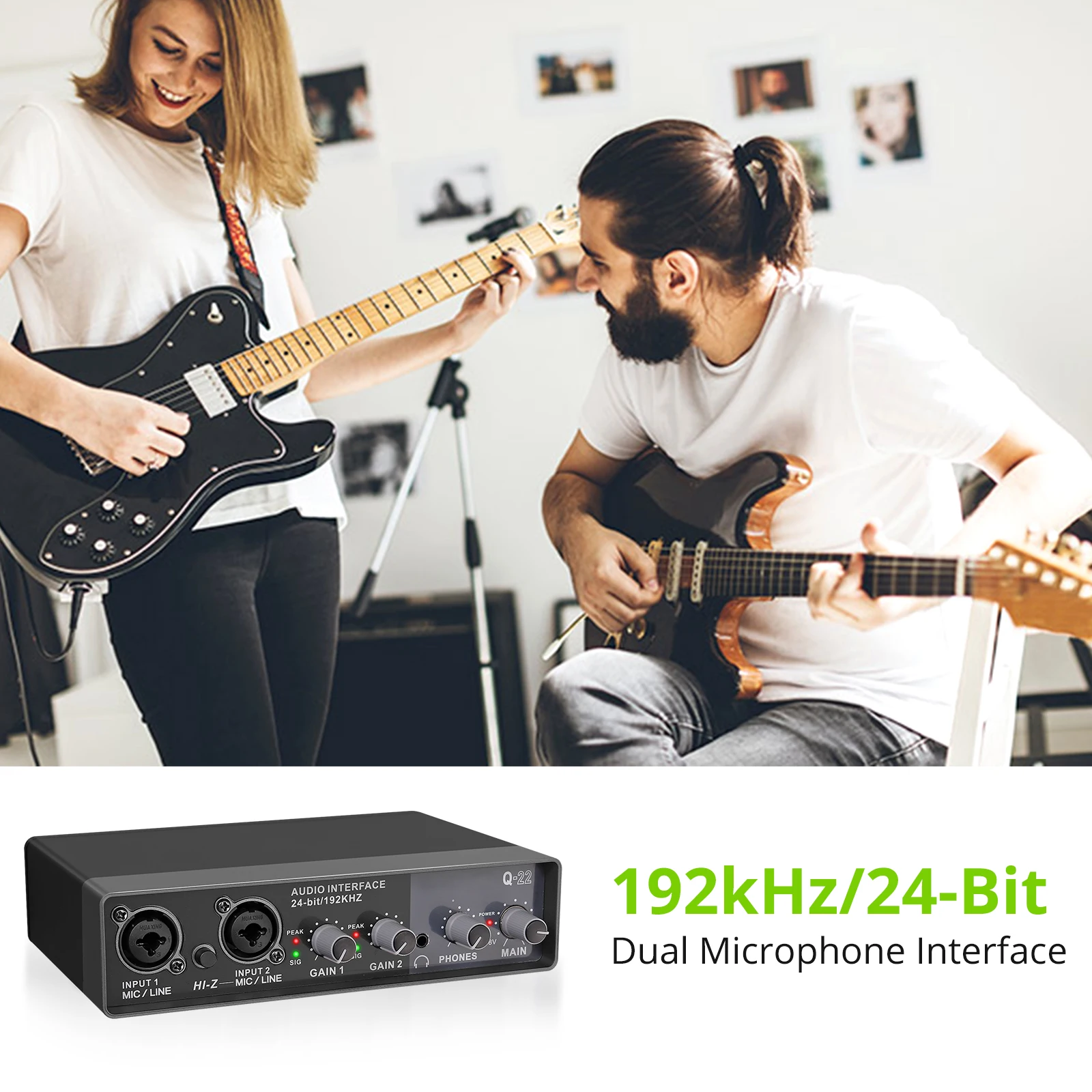 Neoteck 2x2 USB  ̽ Mic   24 Ʈ/192 Khz  MIC(XLR)/ (TRS) Ÿ̽ ǻ  40