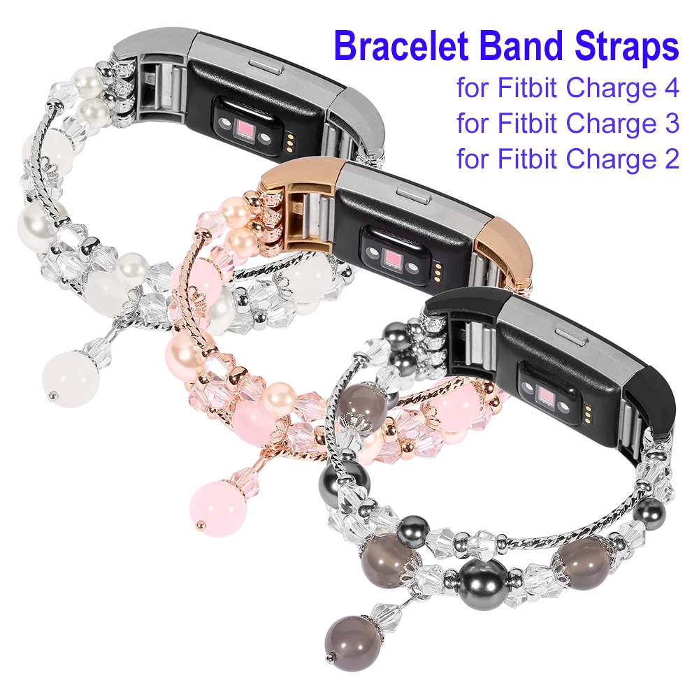 Fitbit charge 3/4 Band, Diamond Crystal luxury Design Smartwatch Steel –  www.