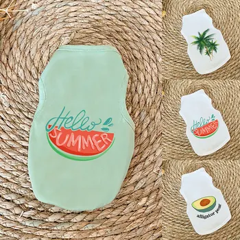 

Summer beach Style puppy dog t shirt 2020 new arrival cheap breathable cotton Pet dog Clothes for small dog vest