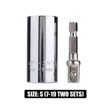 

Universal Auto repair tools Universal sleeve Multi-function sleeve combination tool Size: 7-19 two-piece