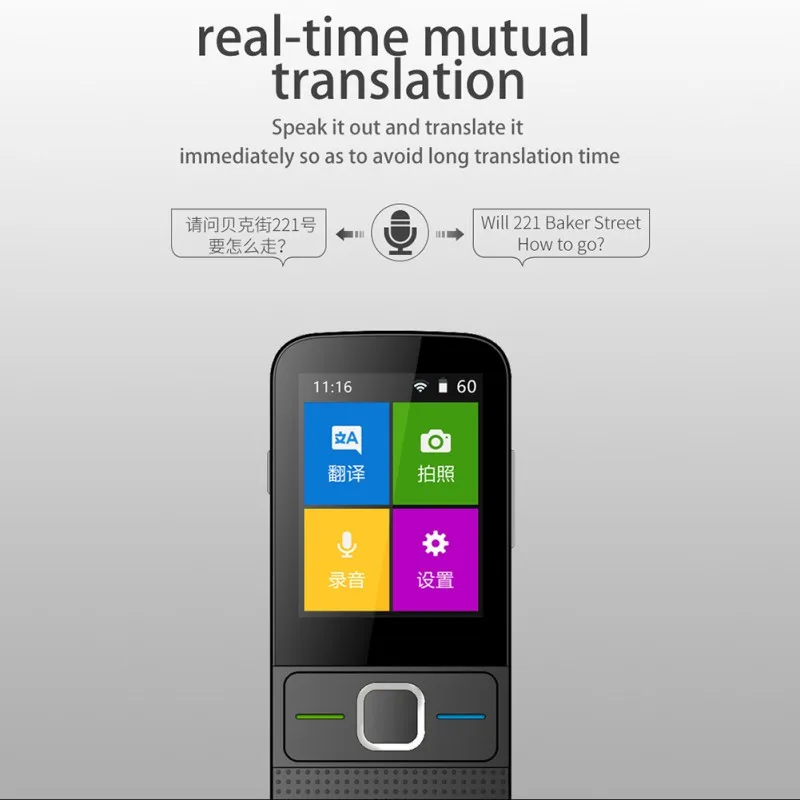 

Two Way Voice Translator WiFi Instant Smart Portable Translator Top Grade Multi function Voice Translator 137 Languages