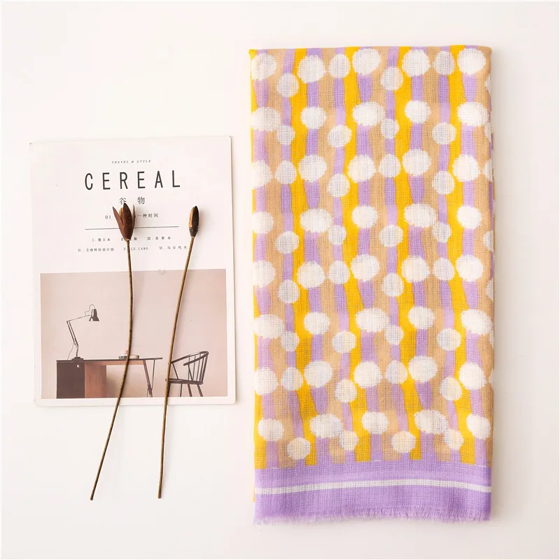 2020 модная длинная фиолетовая шаль с ручной росписью шарф осенне-зимняя повязка