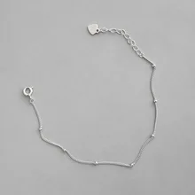 Стерлинговое серебро 925, мини браслет с бусинами, Женская цепочка, pulseira feminina, модные женские серебряные браслеты-обручи, ювелирные изделия