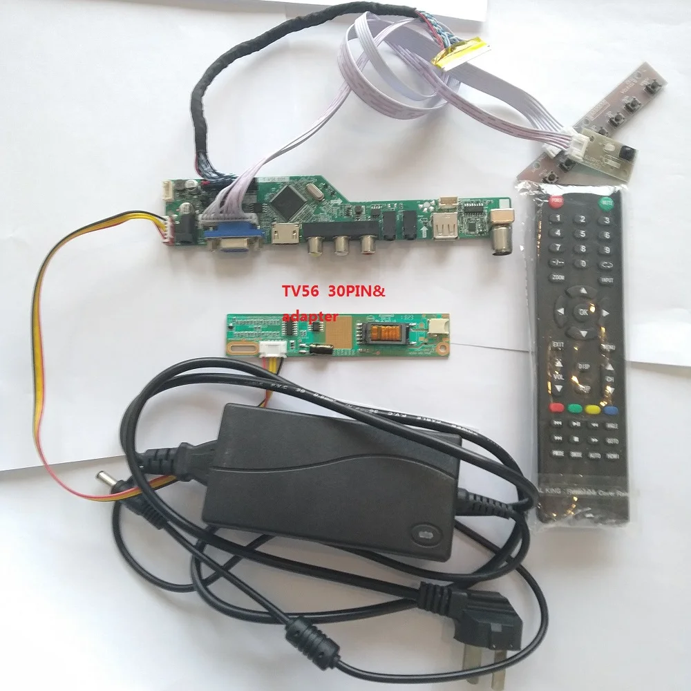 HDMI USB Универсальная совместимая плата контроллера с адаптером комплект питания карта ТВ Аудио AV VGA lcd 30pin LVDS для дисплея панели светодиодный