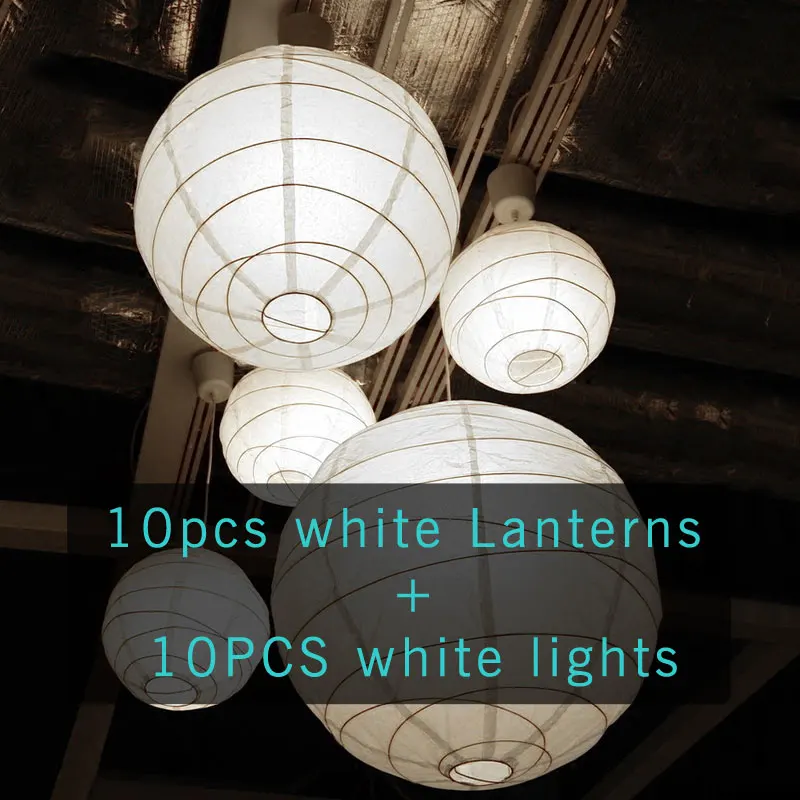 thumbnail image 1 of 10pcs/Lot (6, 8, 10, 12, 14, 16inch) Warm White LED Lantern Lights Chinese Paper Ball Lampions For Wedding Party Decoration, 1 of 5