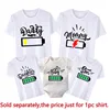 Battery Print Daddy Mommy Daughter Son Baby Family Matching Clothes Cotton Family Look Dad Mom and Me Kids Tshirts Baby Rompers 5