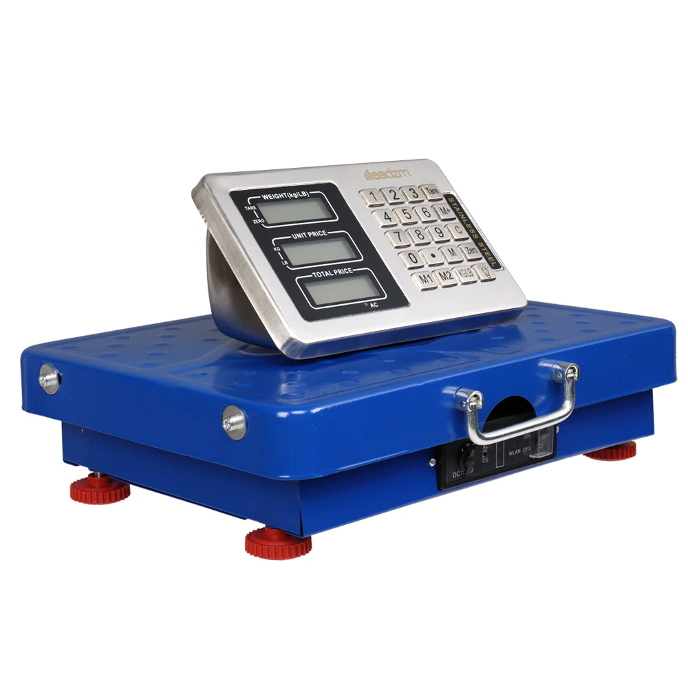 

Leadzm 200KG/441lbs Wireless LCD Display Personal Floor Postal Platform Scale Blue Wireless indicator & no cord