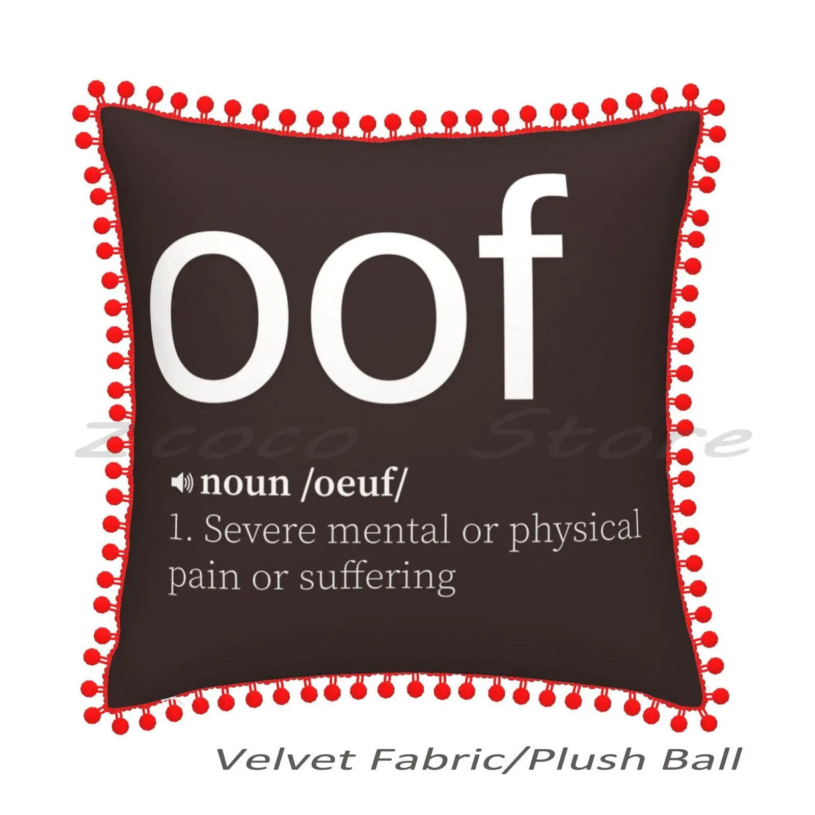 Oof Print Customize Pattern Flax Plush Velvet Fabric Pillow Case