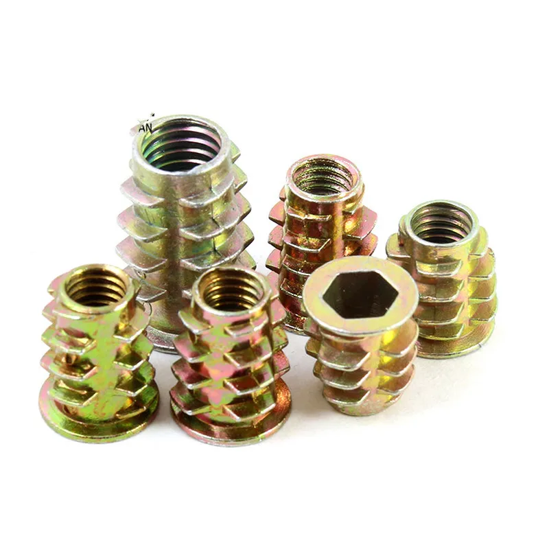 

10pc Zinc alloy Hex Socket Nut Female Connector Self-tapping Screw Embedded wood Furniture hardware accessories Bolt fasteners