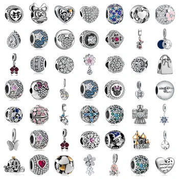 

Diy 925 sterling silver original letter beads natural stone for jewelry making Fit pandora charms bracelet w178-103