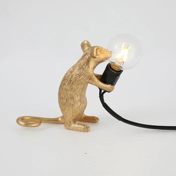 

Italy modern resin animal mouse table lamp small mini cute LED night light home children bedside lamp