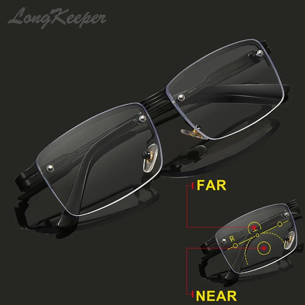 

LongKeeper Multifocal Near Far Sight Reading Glasses Women Men Anti Blue Light Clear Lens Progressive Diopter +1.5 2.0 2.5 3.0