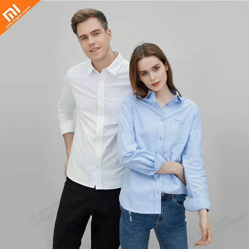 Xiaomi youpin Классическая одноцветная фланелевая хлопковая Повседневная Рубашка Фланелевая дикая пара моделей Удобная Кожа умный дом
