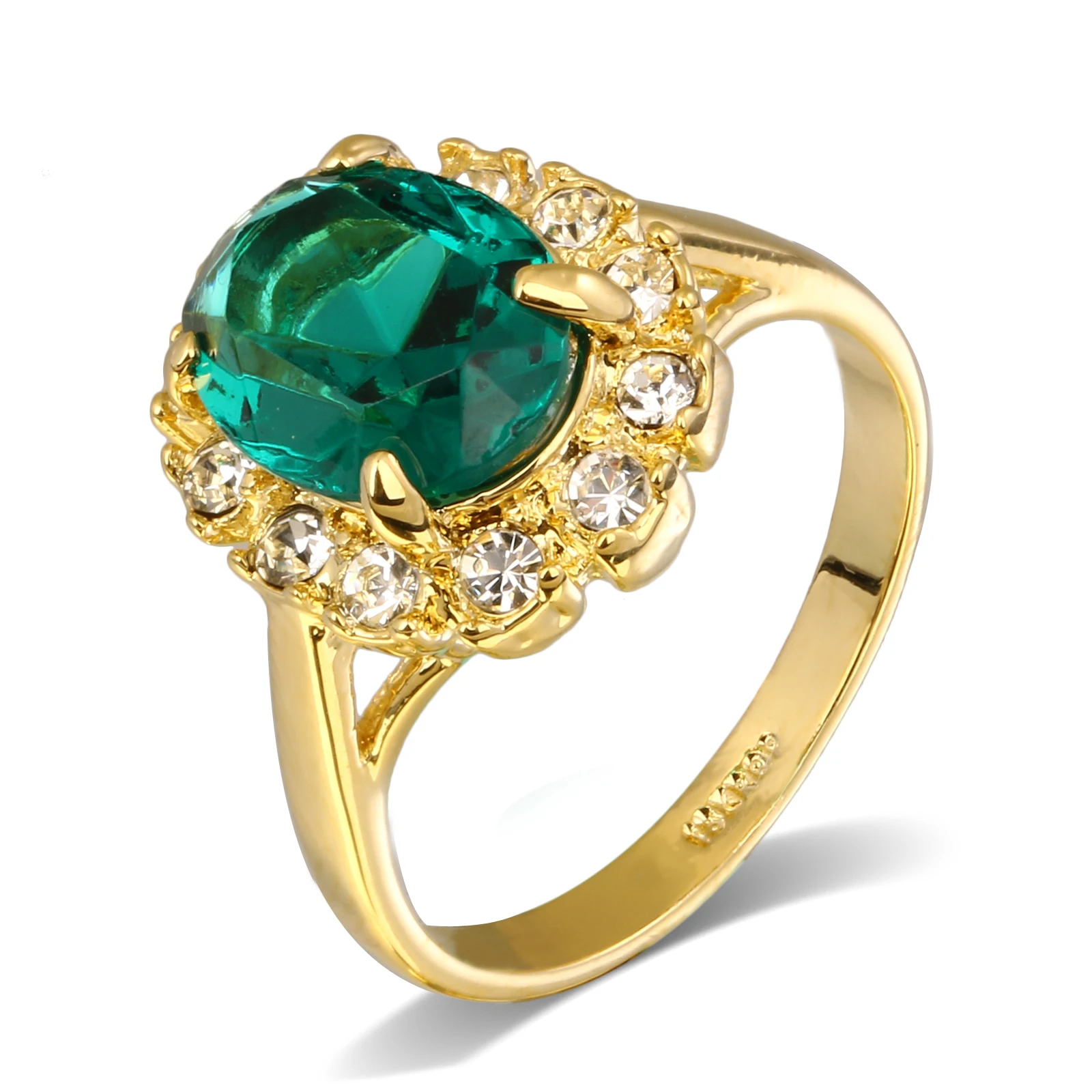 yellow gold green Высокое качество розовое золото цвет синий CZ кубический цирконий кольцо Bague Мода кубический цирконий юбилей ювелирные изделия для женщин anel R189 - Цвет основного камня: yellow gold green