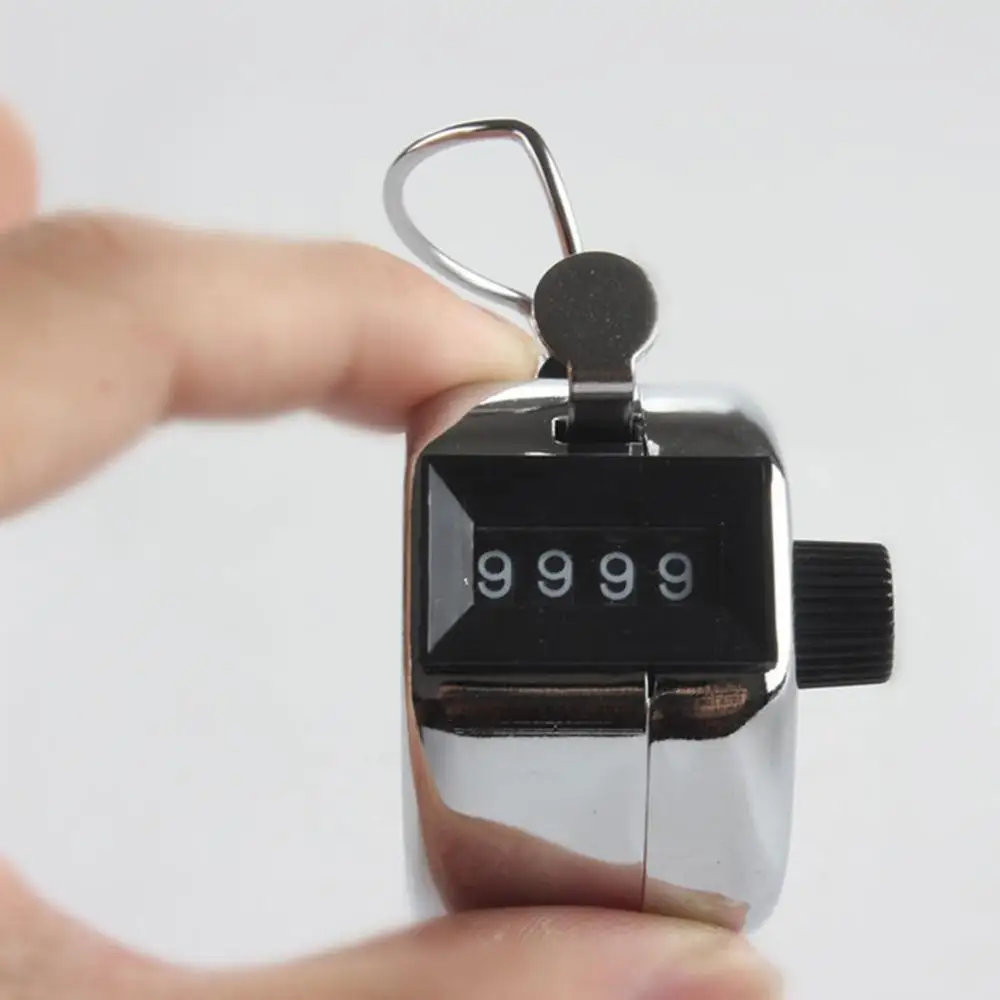 

Sports Running Mechanical Counter 0000 to 9999 4 Digit Number Manual Clicking Hand Counter Lap reloj contador de horas