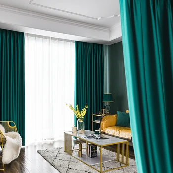 

P.granatum Blackout Curtains Room Decor Bedroom Thermal Insulated Living Room Curtains Solid Classic Drapes Home Textiles