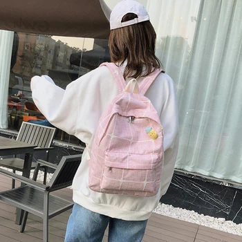 

2020 Fashion Women Backpack Canvas Backpack Anti-theft New School Bag Teenager 15.6 Inch Laptop Mochilas Female Bagpack Rucksack