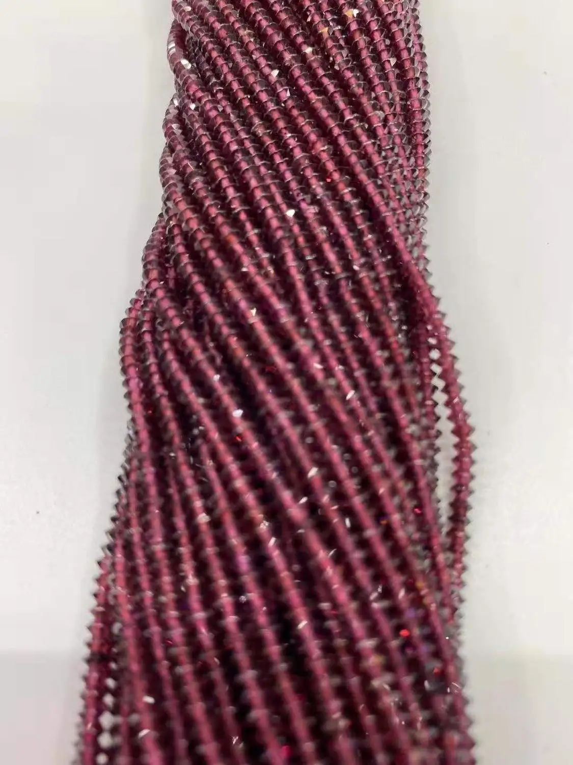 

AAA natural garnet 1.5x3 UFO beads cut gem jewelry DIY boutique 38cm long