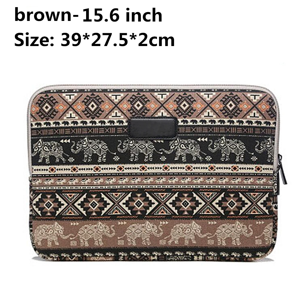 brown-15.6 inch Маленькая клетчатая сумка для ноутбука со слоном для Apple ipad 10 11,6 12 13 14 15,6 дюймов Сумка для планшета чехол - Цвет: brown-15.6 inch