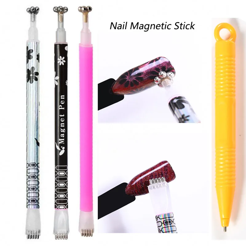 1Pc-5D cat magnetic/ Nail Magnetic Stick Nail Gel Polish Varnish Tools Flower/ Line Strip Cat Eyes Effect Strong Magnet