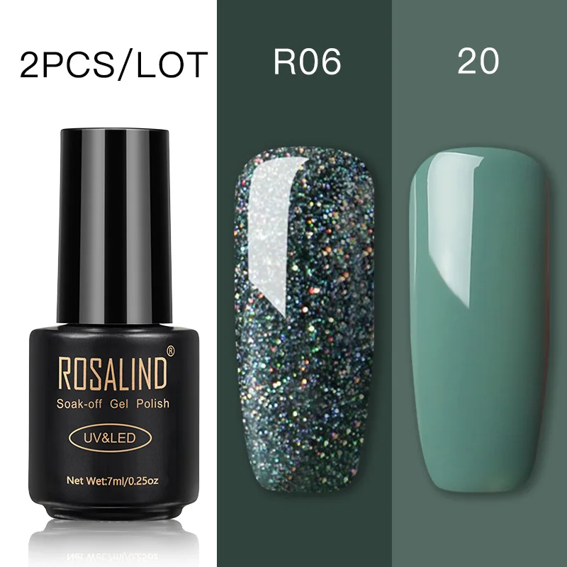 Set 5 ROSALIND Гель-лак для ногтей набор художественный Гель-лак для ногтей Набор для маникюра впитывающий белый праймер Полупостоянный УФ-гель Гибридный лак - Цвет: Set 5