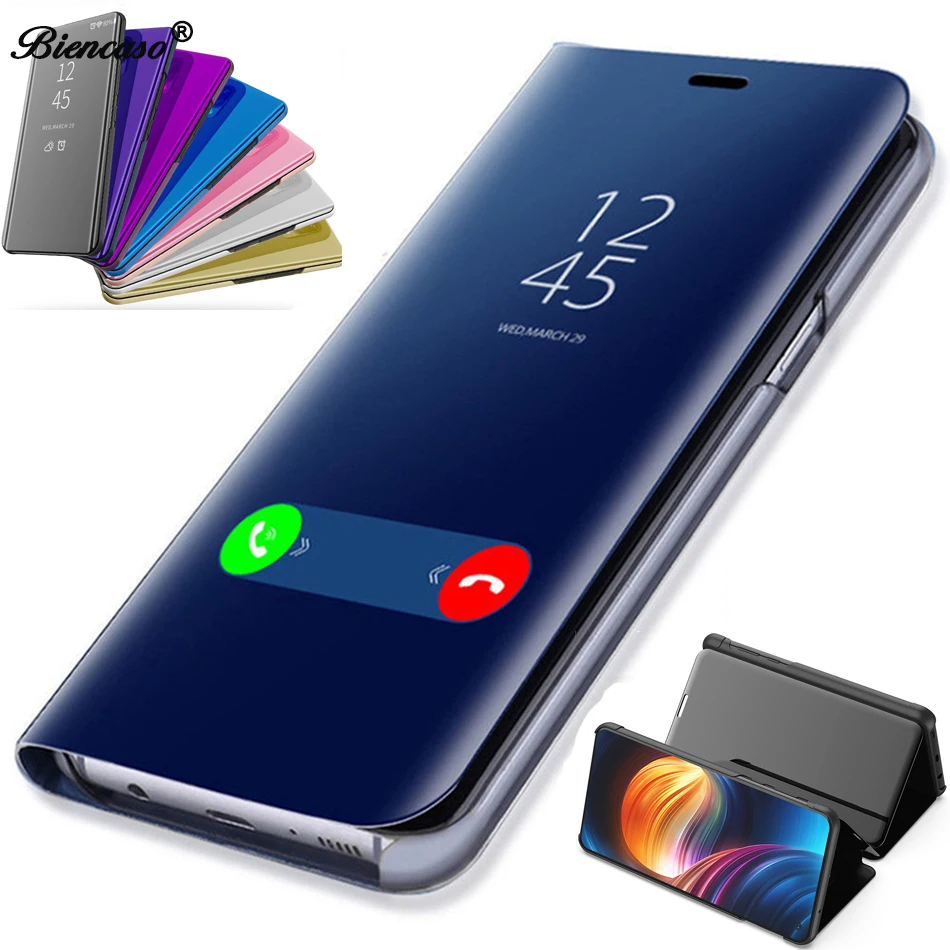 Зеркальный Чехол книжка для Oppo A5 AX5 A3S Find X F11 Reno Ace Realme 5 3 2 2Z Z C2 A1K Cover A9 2020 A3 A11|Бамперы|