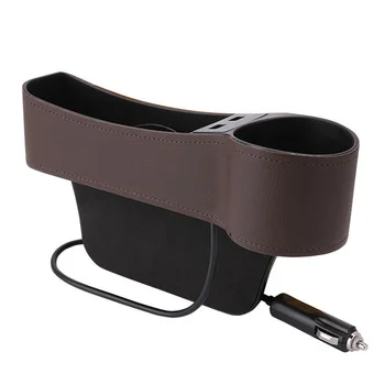 

Storage Box Impact Resistance Universal With Dual USB Charging Car Seat Aperture Organizer Interior Accessories Durable