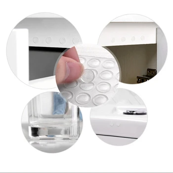 New furniture hardware silicone rubber door stopper kitchen cabinet self adhesive damper damping cushion