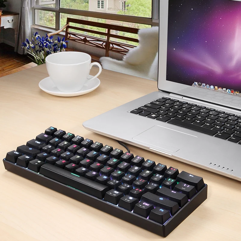 New Original Motospeed CK61 Gaming Mechanical Keyboard USB Wired 61 keys RGB LED Backlight Red Blue switch for PC Computer Gamer