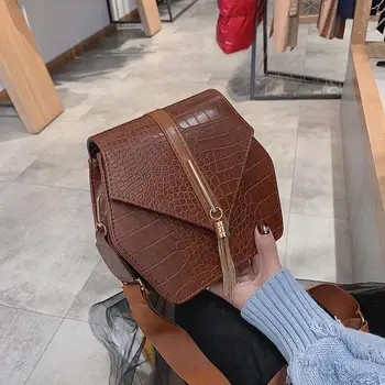 

Brand Vintage Crocodile Pattern Messenger Women Luxury Alligator Shoulder Crossbody Bags Designer Pu Leather Women Flap Bags